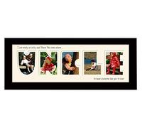 Photos in a Word Uncle Photo Frame Thank the Stars letters cut out using Quality Board (Black Finish Frame Cream mount I thank the Stars)