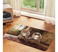 Photos of Hedgehog Dating Pet Feeding Mat Dog Cat Eating Food Absorbent Leather Tablecloth for and Water Bowl Waterproof No Stains Quick Dry Non-Slip 23.62 * 15.75IN