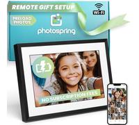 PhotoSpring Digital Photo Frame with 10 Inch WiFi Battery, Send Photos by Email, Web or Our Free App, Electronic Picture Frame with Touchscreen and