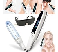 Phototherapy Lamp UV - 311nm Narrow Band, UVB Therapy Lamps, Comb Design, with LCD Digital Timer Control+ Goggles, Iiradiation AreaLight :48 Cm², for Use on Skin, Body, Scalp,A