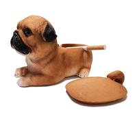 Photour Cute Dog Ashtray with Lids Smokeless Ashtray Indoor Resin Cigar Ashtrays for Patio Windproof Outdoor Ashtray Funny Ashtrays for Smokers (PUG)
