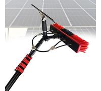 Photovoltaic Cleaning Brush, Window Cleaning Telescopic Water Fed Pole, Solar Panel Cleaning Tool with 35cm Brush Head, 12FT Extendable Pole