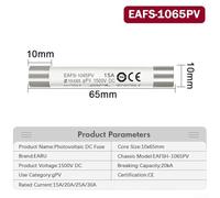 Photovoltaic DC Fuse 1500V Designed for Solar PV Strings, Fireproof Housing, DIN Rail Mounting (1065 Fuse-25A)