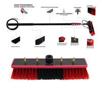 Photovoltaic Panel And Window Cleaning Brush With Extension Pole, Roof And Glass Cleaning Tool For Commercial Use,55Cm Brush Head-10M/33Ft