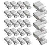 Photovoltaic Panel Clamp Silver Fastening 50pcs Solar Module Clamps | Plastic and Stainless Steel, Enhanced Engineering for Outdoor Photovoltaic Installations, Suitable for Solar Installers