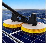 Photovoltaic Panel Cleaning Machine with Water Pump, Water Pipe, Power Cord, Storage Bag, Telescopic Water Fed Brush Kit, 70cm Double Rotating Brush Head(Lithium Battery,3.5M)