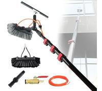 Photovoltaic Panel Cleaning Tool - Water Through Brush for Solar Panel Washing, Telescopic Brush with Squeegee, Ideal for Window Cleaning and Maintenance