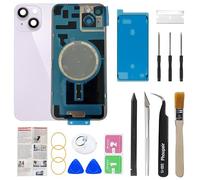 Phoupair OEM Back Glass Replacement Compatible with iPhone 14 Plus 6.7 Inches with Camera Frame and Camera Lens + Professional Repair Tool Kit and Installation Instruction (Purple)