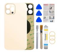 Phoupair Rear Back Glass Replacement Compatible with iPhone 12 Pro Max 6.7 Inches All Carriers with Professional Repair Kit and Installation Instruction (Gold)