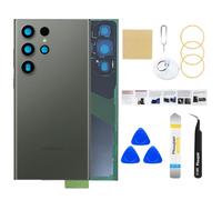 Phoupair Rear Back Glass Replacement Compatible with Samsung Galaxy S23 Ultra with Professional Repair Tool Kit and Manual (Green)