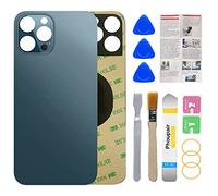 Phoupair Rear Back Glass Replacement for iPhone 12 Pro Max 6.7 Inches All Carriers with Professional Repair Tool Kit (Pacific Blue)