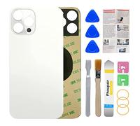 Phoupair Rear Back Glass Replacement for iPhone 12 Pro Max 6.7 Inches All Carriers with Professional Repair Tool (Silver)