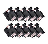 PHOVYAFI 10 Pack 12mm Black On White Label Tape Compatible With D1 45013 45016 45017 45018 45019 45020 For LabelManager 160 280(Red on Clear)