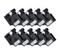 PHOVYAFI 10 Pack 12mm Black On White Label Tape Compatible With D1 45013 45016 45017 45018 45019 45020 For LabelManager 160 280(Blue on Clear)