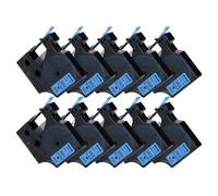 PHOVYAFI 10 Pack 12mm Black On White Label Tape Compatible With D1 45013 45016 45017 45018 45019 45020 For LabelManager 160 280(Black on Blue)