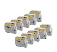 PHOVYAFI 10 Pack Black On White Labels Compatible With MK231 Label Maker 12mm Label Tape For M Tape(Black on Gold)