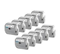 PHOVYAFI 10 Pack Black On White Labels Compatible With MK231 Label Maker 12mm Label Tape For M Tape(Black on White)