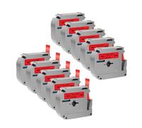 PHOVYAFI 10 Pcs Compatible MK231 MK Label Tape For Label Makers PT-70 PT-80 PT-65 PT-90 MK-131 MK-631(Black on Red)