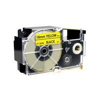PHOVYAFI 10PCS 18mm XR-18YW Black On Yellow Label Tape Cartridge Compatible With KL-G2 KL-120 KL-130 KL-200 KL-7000