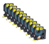 PHOVYAFI 10Pcs Compatible Heat Shrink Tube Label Tape For 18051 18052 Works With 4200 5000 5200 Label Printers(Black on Yellow)