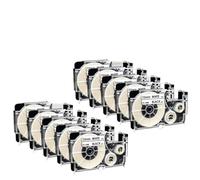 PHOVYAFI 10pcs XR12WE 12mm Label Tape Compatible With XR-12WE XR12X XR12BU XR12RD XR12YW XR12GN Works With KL-60 KL120 Label Maker(Black on White)
