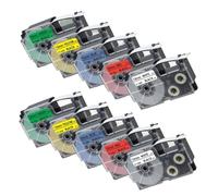 PHOVYAFI 10pcs XR12WE 12mm Label Tape Compatible With XR-12WE XR12X XR12BU XR12RD XR12YW XR12GN Works With KL-60 KL120 Label Maker(Mix Label)