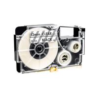 PHOVYAFI 10PCS XR12WE Label Band Compatible With KL-120 KL-60 KL-820 KL-780 Label Maker Machine(Black on Clear)