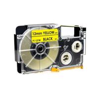 PHOVYAFI 10PCS XR12WE Label Band Compatible With KL-120 KL-60 KL-820 KL-780 Label Maker Machine(Black on Yellow)