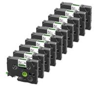 PHOVYAFI 10PK 12mm Laminated Label Tape Black On White Compatible With 231 131 431 531 631 Printer Ribbon For PTH110 Label Maker(Black on Green)