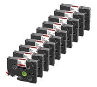 PHOVYAFI 10PK 12mm Laminated Label Tape Black On White Compatible With 231 131 431 531 631 Printer Ribbon For PTH110 Label Maker(Black on Red)