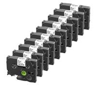 PHOVYAFI 10PK 12mm Laminated Label Tape Black On White Compatible With 231 131 431 531 631 Printer Ribbon For PTH110 Label Maker(Black on Silver)