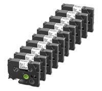 PHOVYAFI 10PK 12mm Laminated Label Tape Black On White Compatible With 231 131 431 531 631 Printer Ribbon For PTH110 Label Maker(Black on Clear)