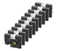 PHOVYAFI 10PK 12mm Laminated Label Tape Black On White Compatible With 231 131 431 531 631 Printer Ribbon For PTH110 Label Maker(Black on White)