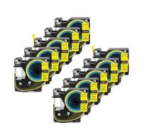 PHOVYAFI 10PK 1805444 24mm Heat Shrink Tube Labeling Tape Black On Yellow Cassette Ribbon Compatible With 6000 Series Label Printers