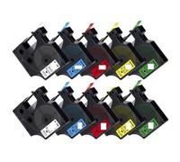 PHOVYAFI 10PK 45013 Compatible D1 Label Tape For Various LabelManager Printers 45013 45010 45018 40913 43613 In 9mm Sizes(Mixed Color)