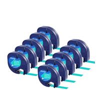 PHOVYAFI 10PK Clear Tape Refills 12mm 12267 91331 91203 Compatible With Label Machine LT-100H LT-100T And Similar Models(Black on Green)