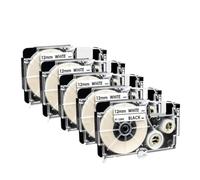 PHOVYAFI 12mm 5PK XR 12WE Compatible Label Maker Tape Black On White Replacement For KL 60 Label Machine XR12WE XR 12WE(Black on White)