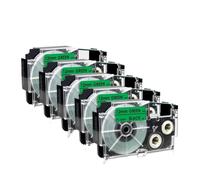 PHOVYAFI 12mm 5PK XR 12WE Compatible Label Maker Tape Black On White Replacement For KL 60 Label Machine XR12WE XR 12WE(Black on Green)