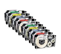 PHOVYAFI 12mm 5PK XR 12WE Compatible Label Maker Tape Black On White Replacement For KL 60 Label Machine XR12WE XR 12WE(Mixed Color)