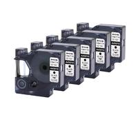 PHOVYAFI 12mm Black On White Label Tape Compatible With D1 45013 45016 45017 45018 45019 45020 For LabelManager 160 280(5PK-Black-on-Clear)