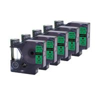 PHOVYAFI 12mm Black On White Label Tape Compatible With D1 45013 45016 45017 45018 45019 45020 For LabelManager 160 280(5PK-Black-on-Green)