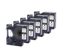 PHOVYAFI 12mm Black On White Label Tape Compatible With D1 45013 45016 45017 45018 45019 45020 For LabelManager 160 280(5PK-Black-on-White)