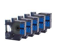PHOVYAFI 12mm Black On White Label Tape Compatible With D1 45013 45016 45017 45018 45019 45020 For LabelManager 160 280(5PK-Black-on-Blue)