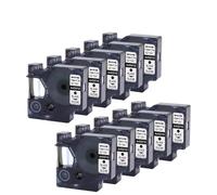 PHOVYAFI 12mm Black On White Label Tape Compatible With D1 45013 45016 45017 45018 45019 45020 For LabelManager 160 280(10PK-Black-on-Clear)