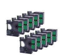 PHOVYAFI 12mm Black On White Label Tape Compatible With D1 45013 45016 45017 45018 45019 45020 For LabelManager 160 280(10PK-Black-on-Green)