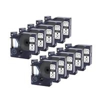 PHOVYAFI 12mm Black On White Label Tape Compatible With D1 45013 45016 45017 45018 45019 45020 For LabelManager 160 280(10PK-Black-on-White)