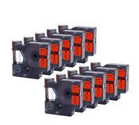 PHOVYAFI 12mm Black On White Label Tape Compatible With D1 45013 45016 45017 45018 45019 45020 For LabelManager 160 280(10PK-Black-on-Red)
