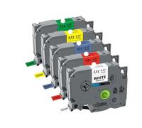 PHOVYAFI 12mm Label Tape 5/10 Pack Compatible With Tze231 Tze631 For PTH110 Label Printers(5PK Mixed Colors)
