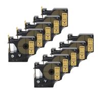PHOVYAFI 12mm X 7m 10PK 45021 Label Tape Compatible With D1 Ribbon Cassette White On Black For LM160 280 LabelPoint 350 Printers(Black on Gold)