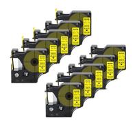 PHOVYAFI 12mm X 7m 10PK 45021 Label Tape Compatible With D1 Ribbon Cassette White On Black For LM160 280 LabelPoint 350 Printers(Black on Yellow)